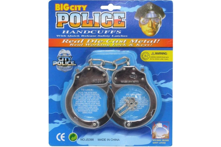 BIG CITY POLICE HANDCUFFS WITH QUICK RELEASE SAFETY LATCHES